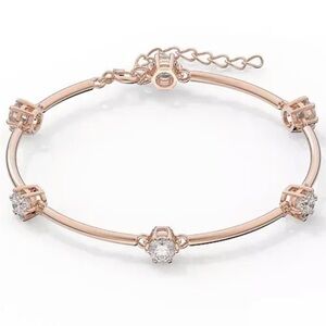 Swarovski Constella Crystal Station Bangle Bracelet- Rose Gold. NWT